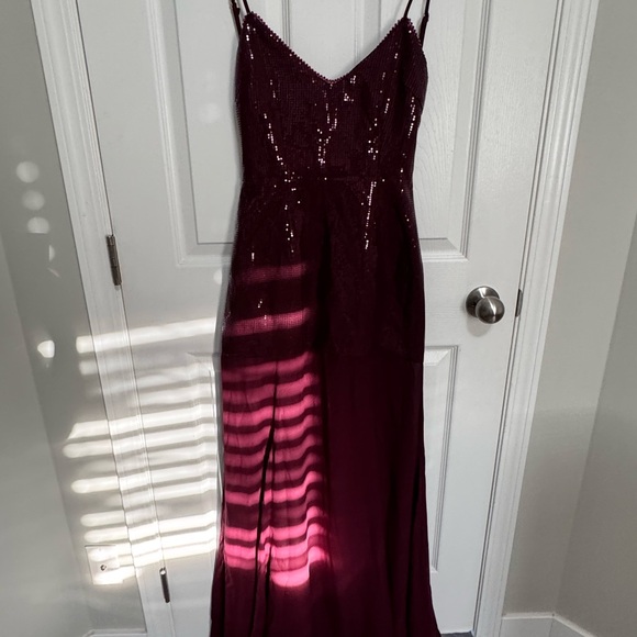 Revolve Burgundy Sequin Gown - Picture 6 of 6